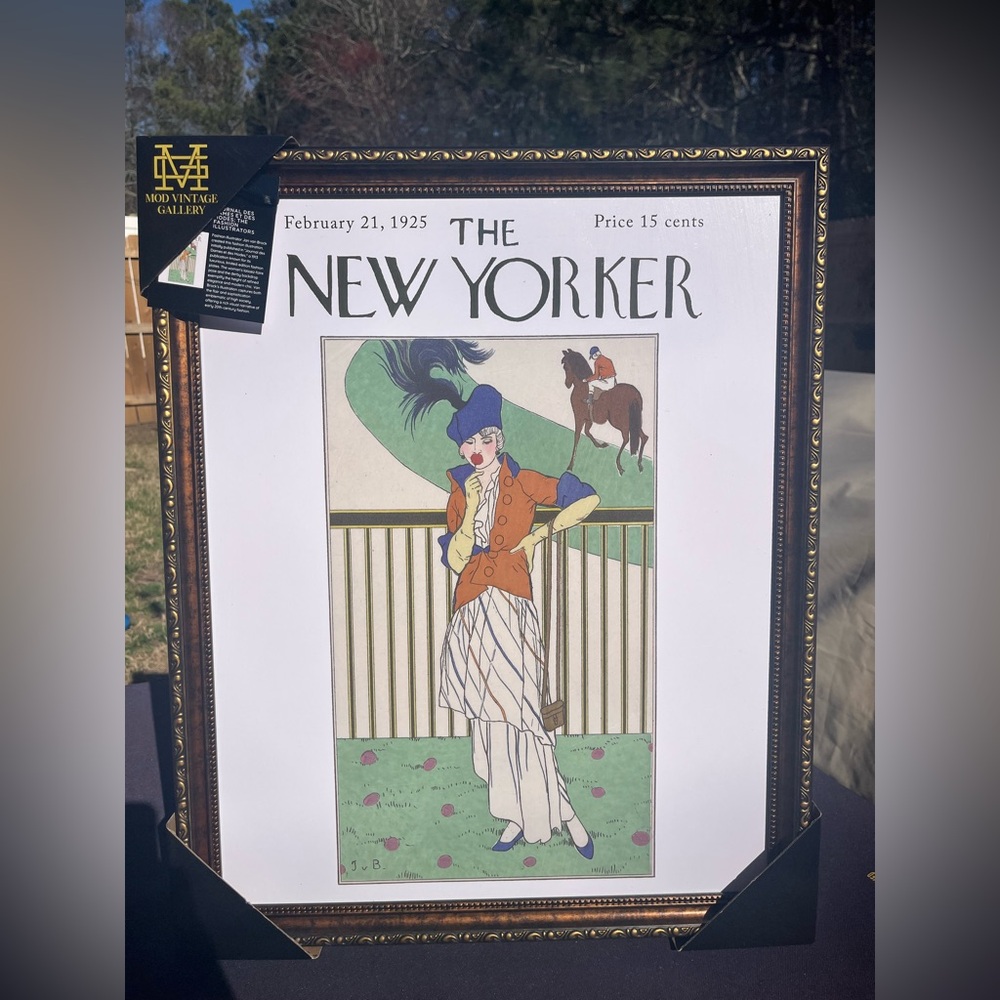 Large The New Yorker framed picture✨🏇18” x 22”
